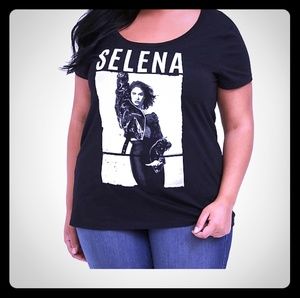 Black scoop neck Selena Quintanilla t shirt